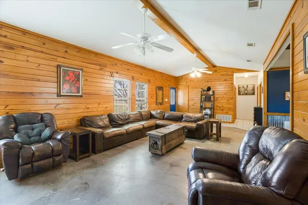 a living room with furniture