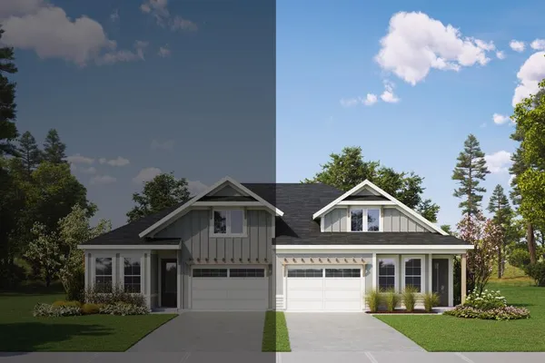 front view of a house with a yard