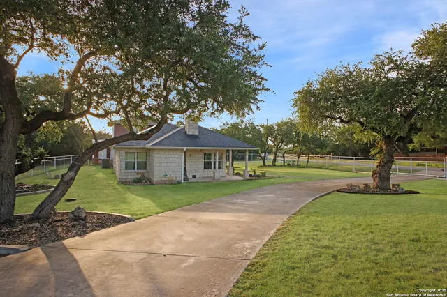 a view of a house with a backyard and a tree