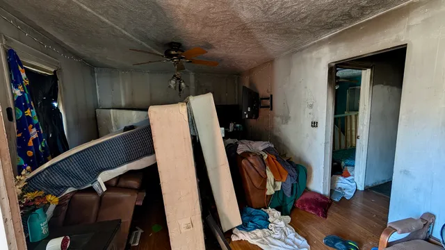 a living room with furniture