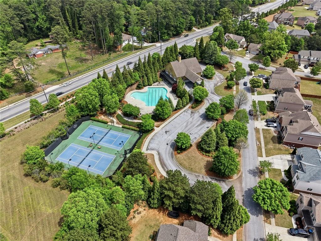 3770 Terrasol Trail Southwest Lilburn, GA 30047 - Photo 49 of 63 an aerial view of a house with outdoor space