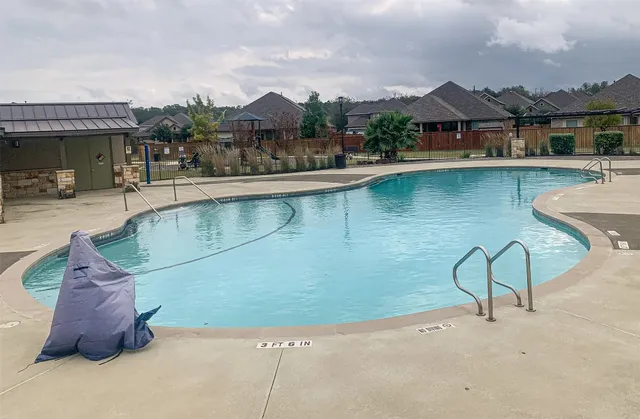 a view of a big yard next to a building