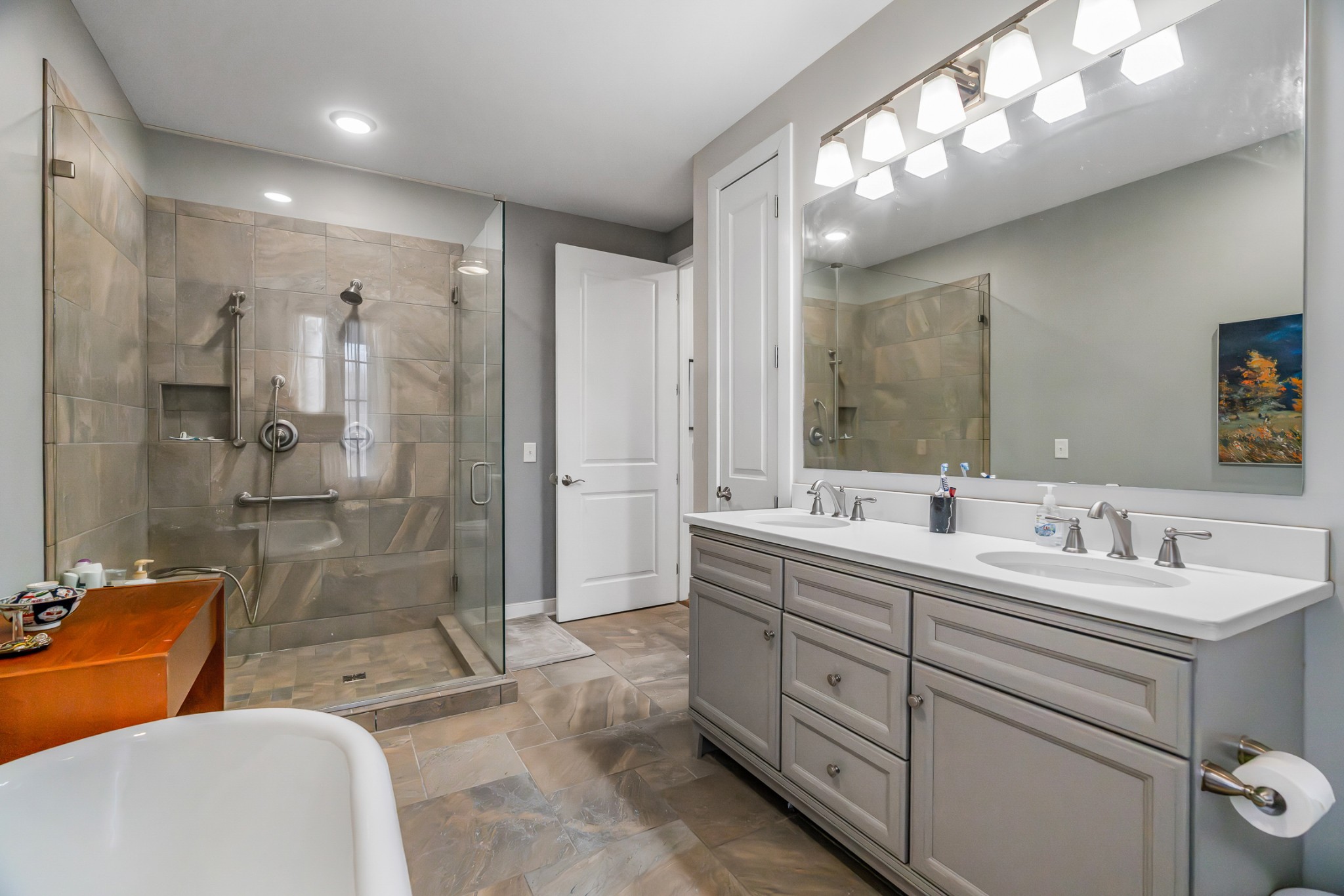 1290 Stillhouse Branch Road Sparta, TN 38583 - Photo 29 of 51 a bathroom with a double vanity sink mirror and shower