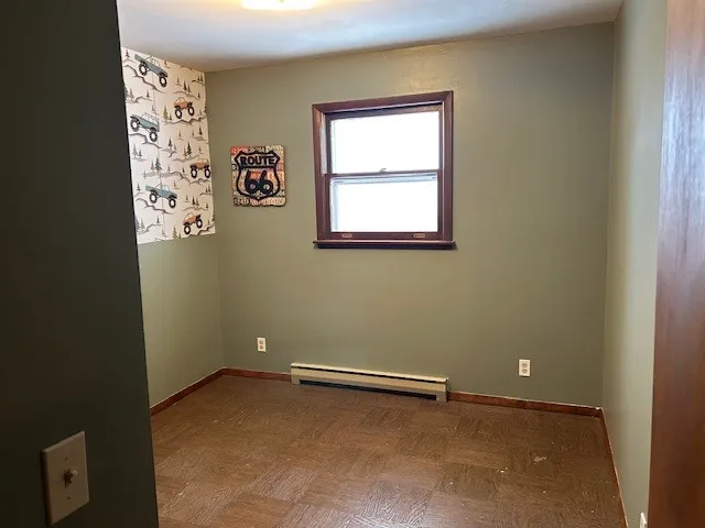 an empty room with a window