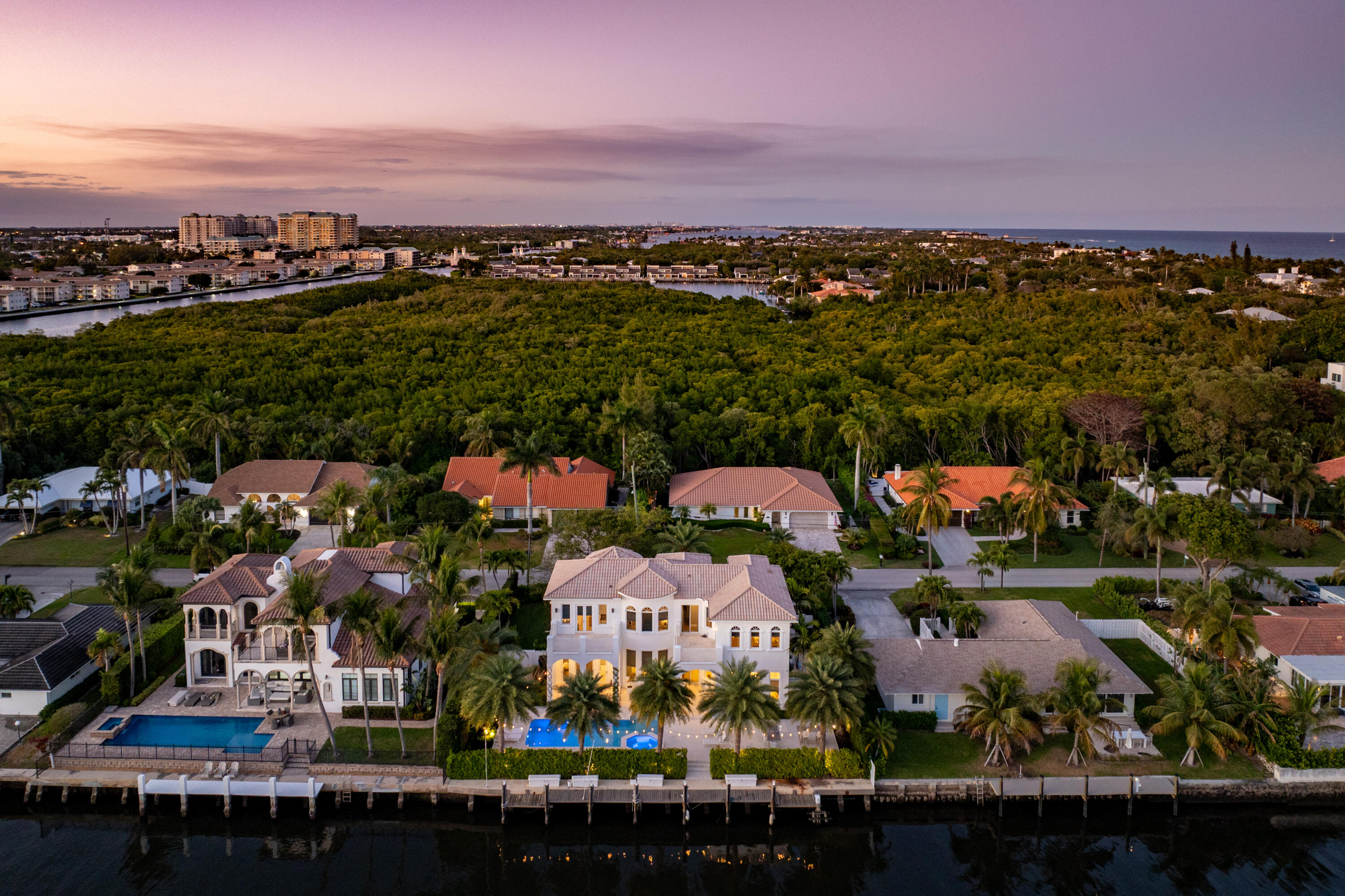 19 Harbour Drive North Ocean Ridge, FL 33435 - Photo 5 of 67 Twilight Aerial