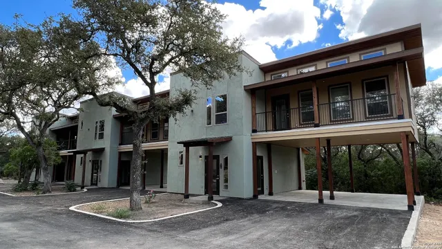 a view of a building with a porch