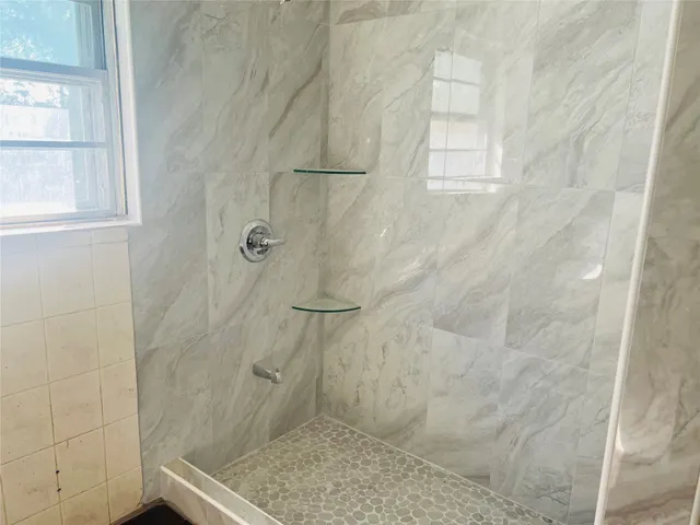 a bathroom with a window