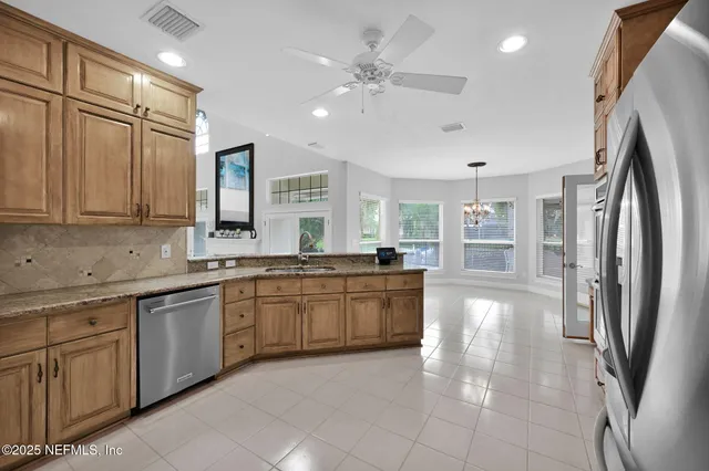 a view of a swimming pool and outdoor space