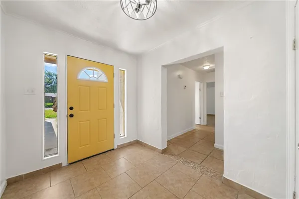 a view of an entrance door