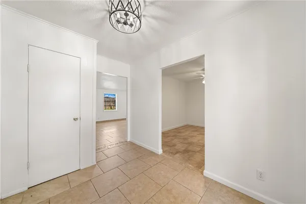 a view of a hallway with entryway