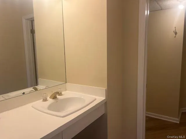 a bathroom with a tub