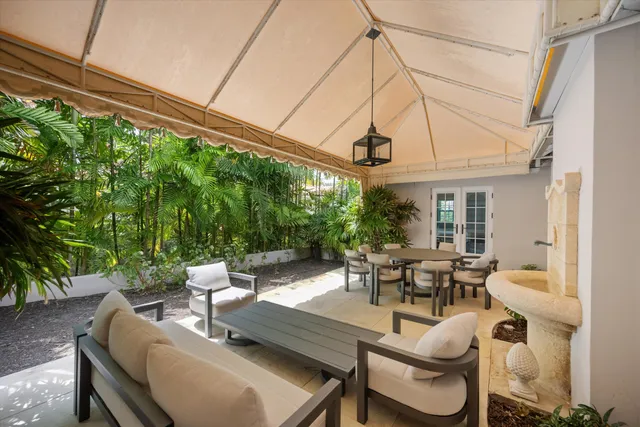 a outdoor space with patio furniture