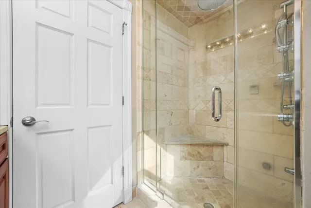 a bathroom with a shower