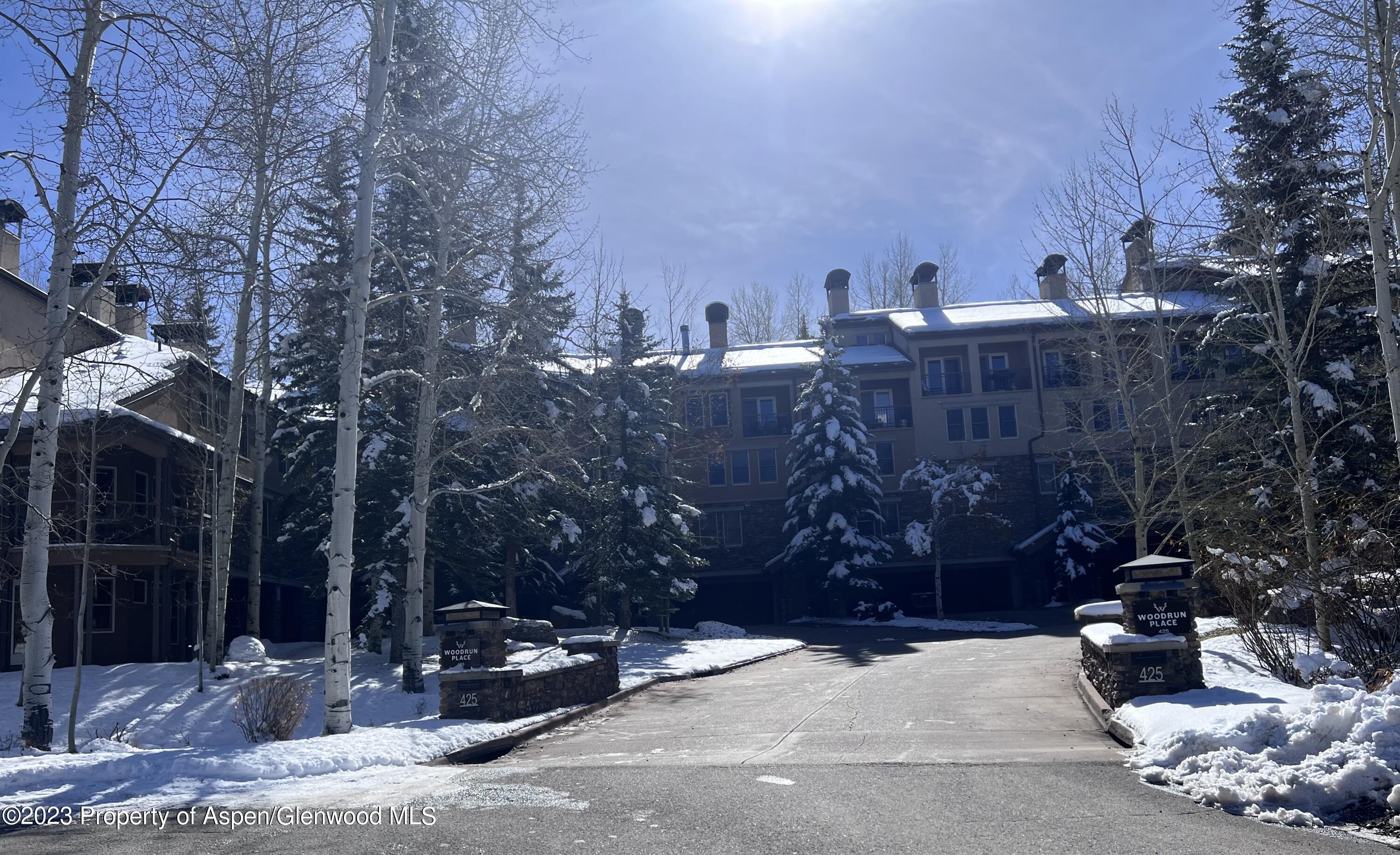 425 Wood Road, Unit 6 Snowmass Village, CO 81615 - Photo 27 of 29 a building with trees in front of it