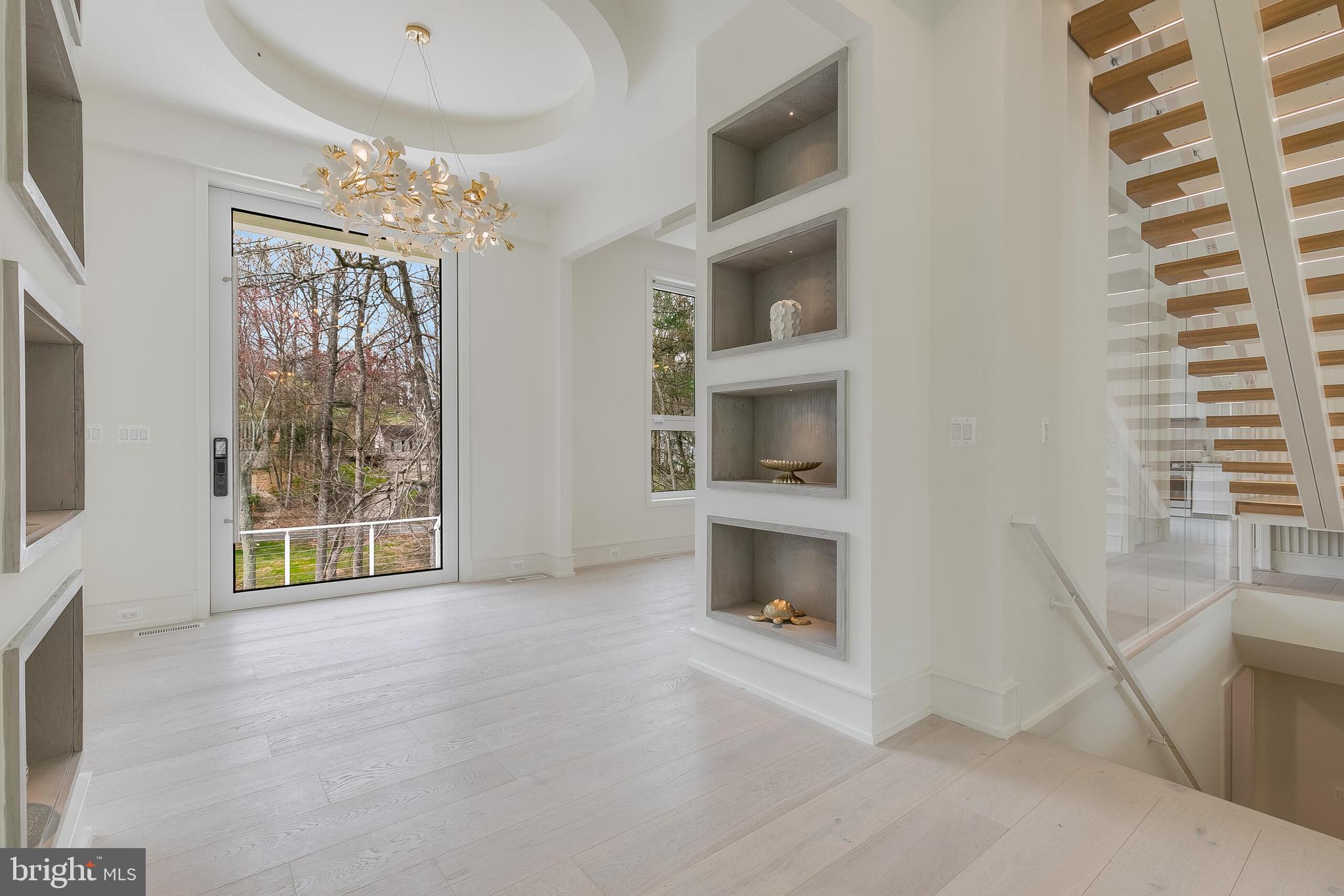 Custom chandelier in foyer