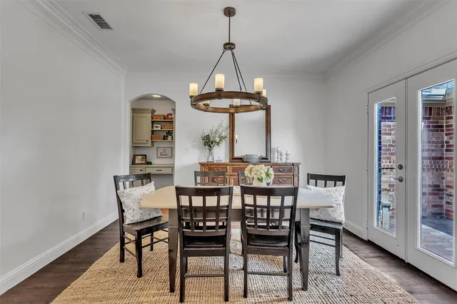 a dining room with furniture window