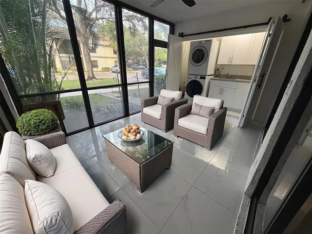 a view of a street with a yard