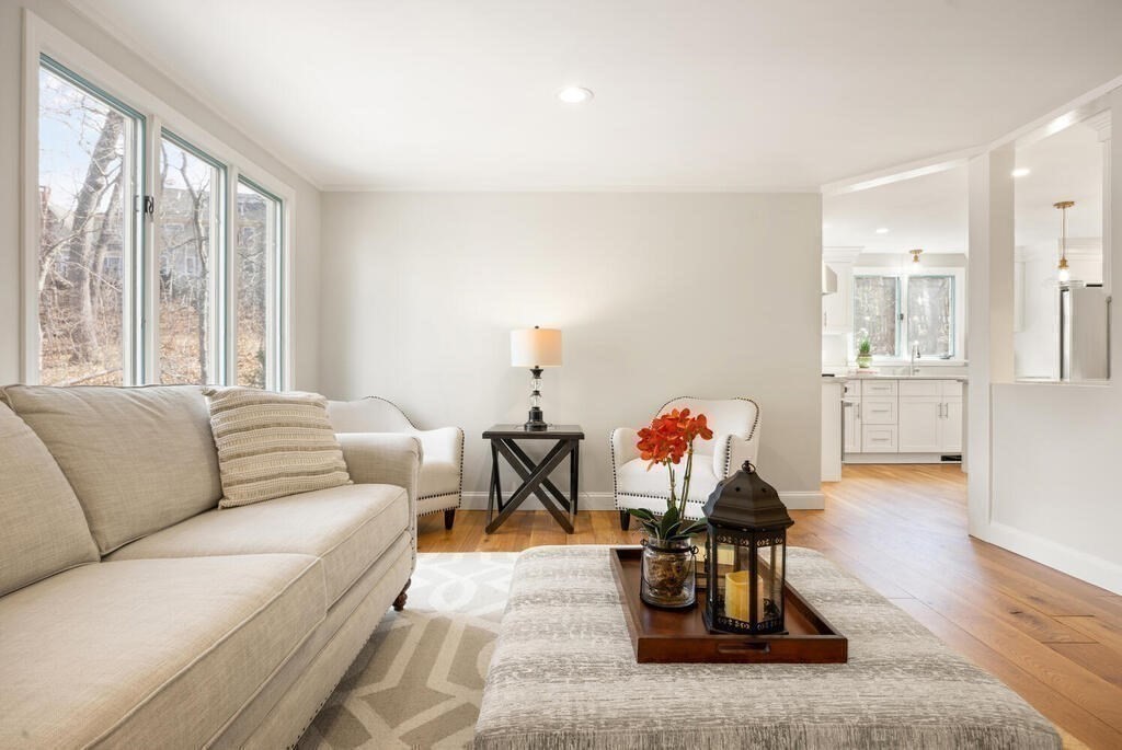 18 Philip Road Lexington, MA 02421 - Photo 23 of 38 a living room with furniture and wooden floor