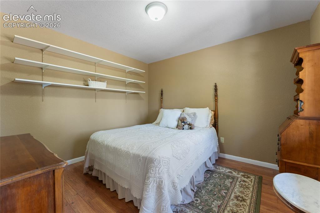 657 Spring Valley Drive Divide, CO 80814 - Photo 17 of 43 Bedroom with wood-finish flooring, neutral wall paint, and white baseboards