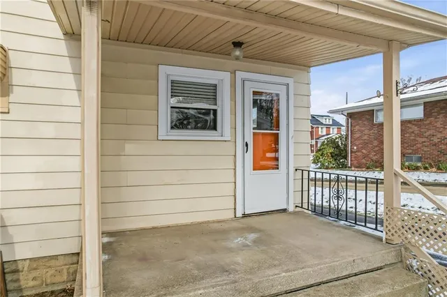 a view of a small space with front door