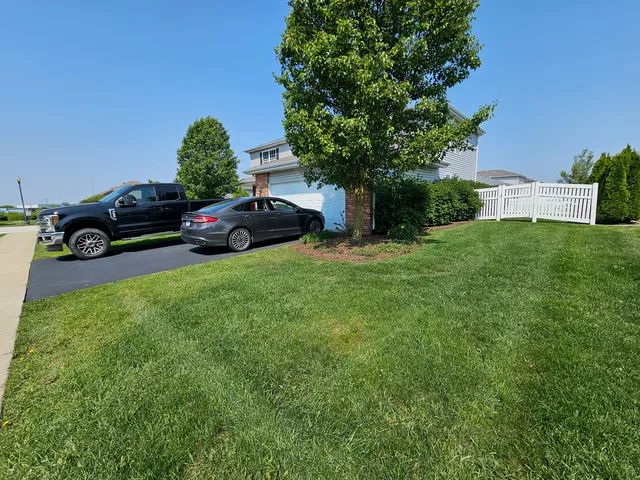a view of a garden from a balcony