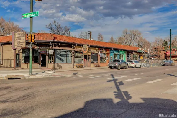 a view of a terrace with seating space