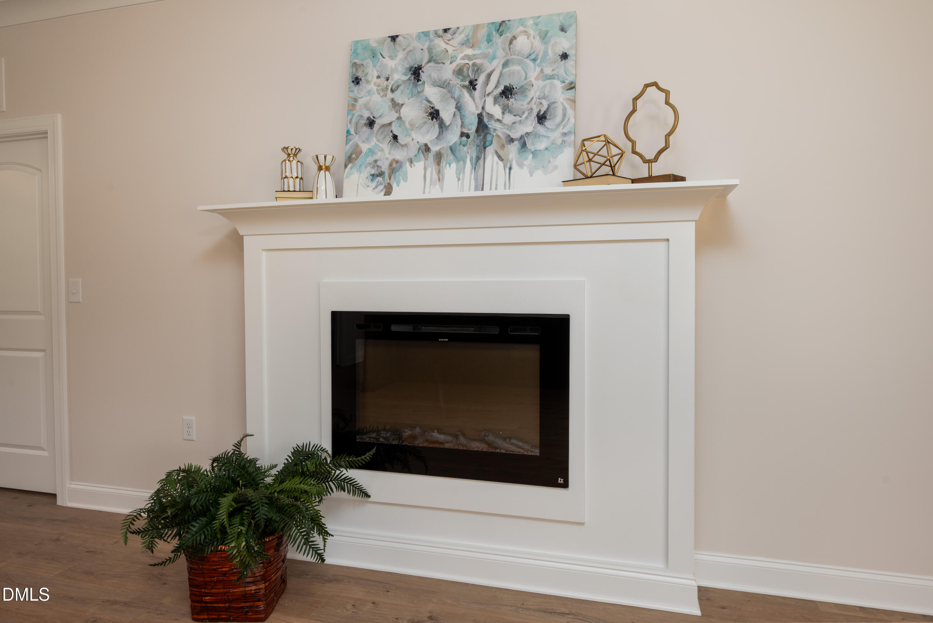 2275 Peachtree Hills Road Spring Hope, NC 27882 - Photo 19 of 43 a living room with a fireplace and a potted plant