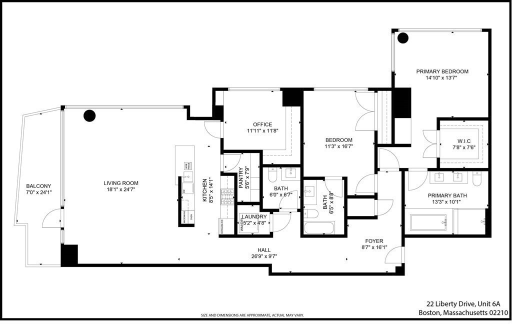 22 Liberty Drive, Unit 6A Boston, MA 02210 - Photo 29 of 42 a picture of a floor plan