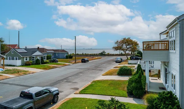 a view of a street with houses