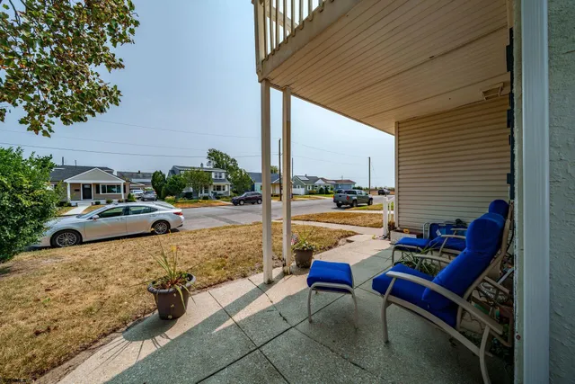 a view of outdoor space with seating area