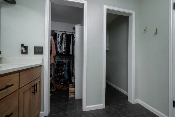 a close view of walk in closet