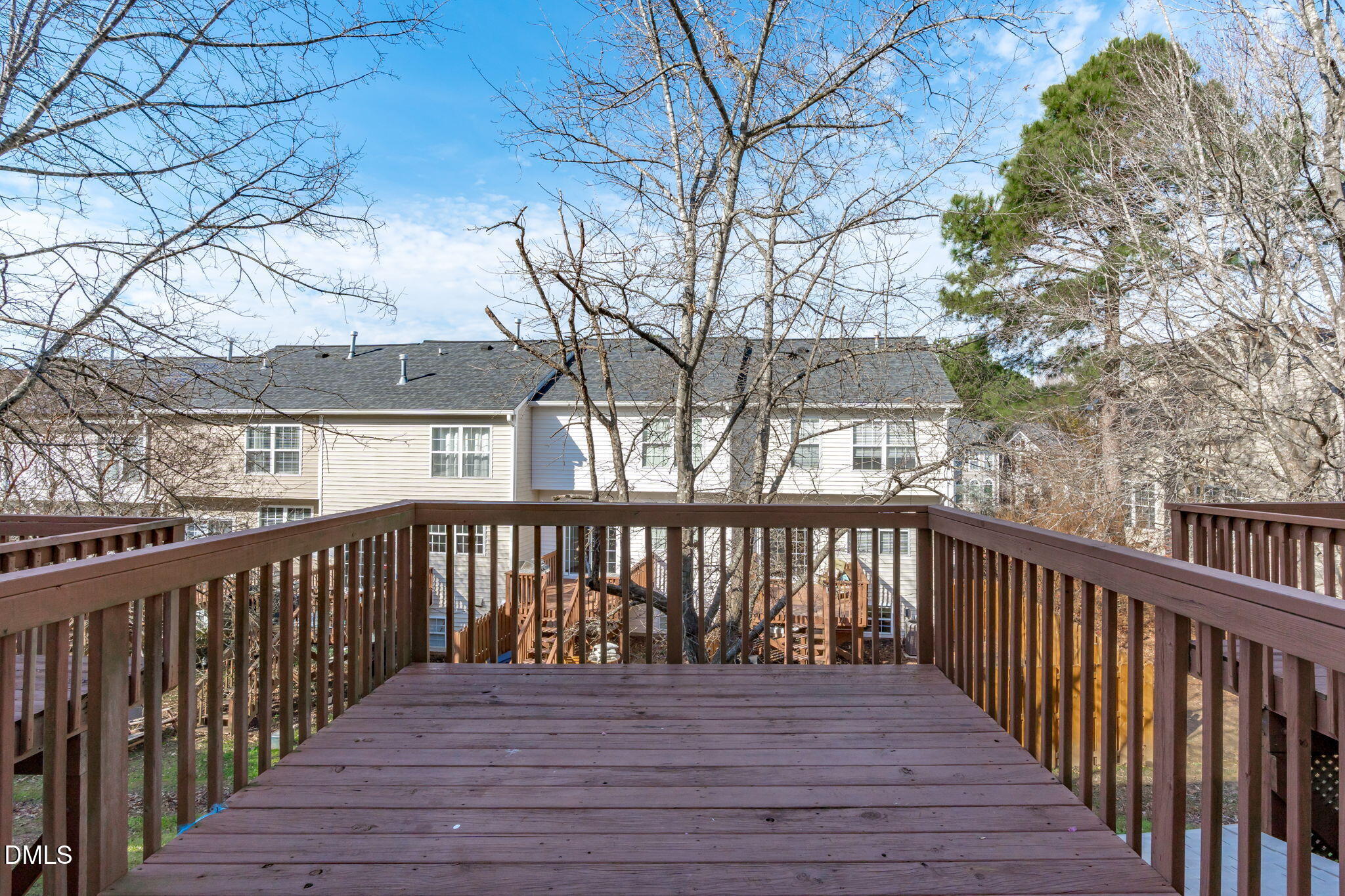 5505 Crabtree Park Court Raleigh, NC 27612 - Photo 24 of 30 a view of balcony with wooden floor and fence