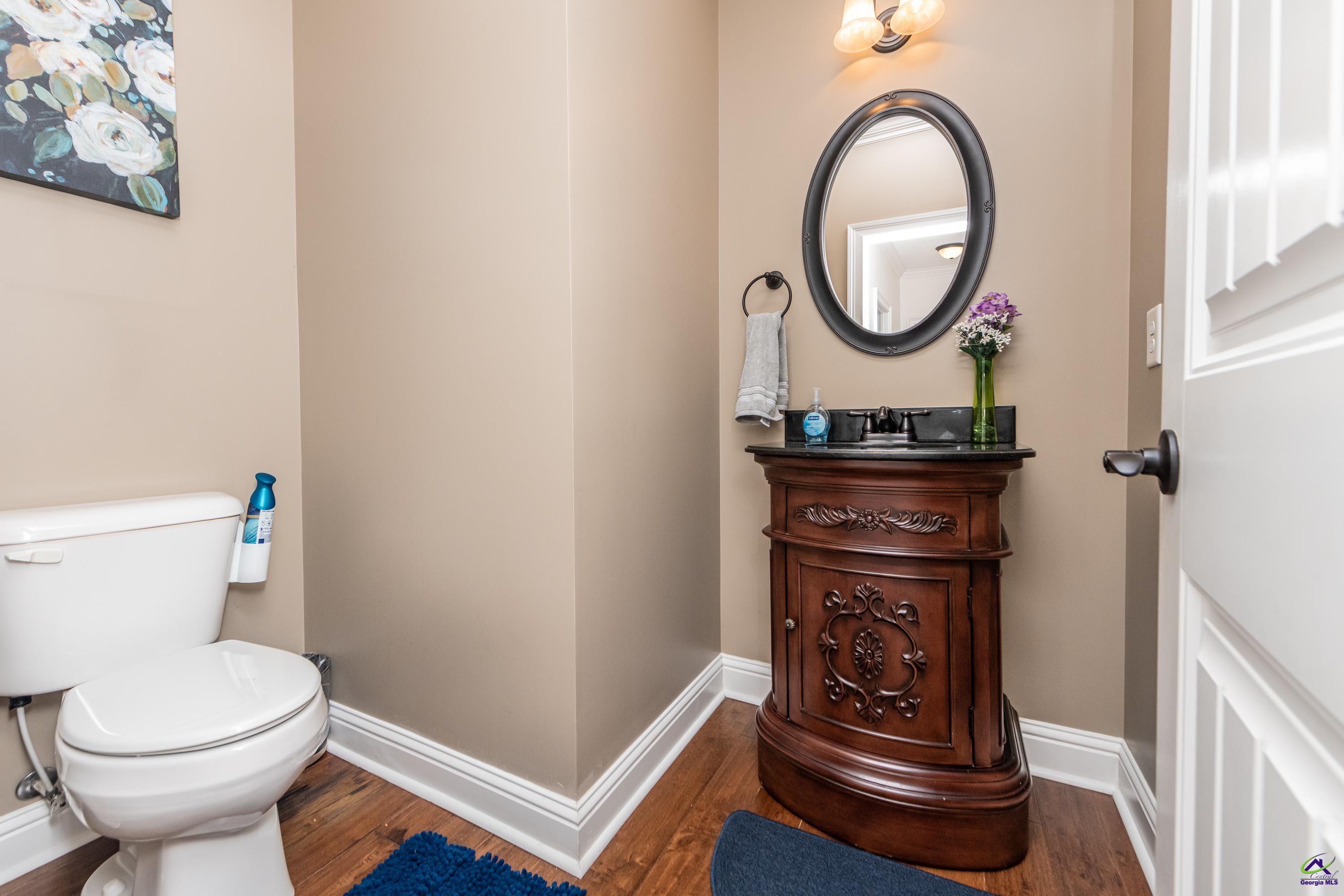 405 Old Bridge Road Warner Robins, GA 31088 - Photo 28 of 58 a bathroom with a toilet a sink and a mirror