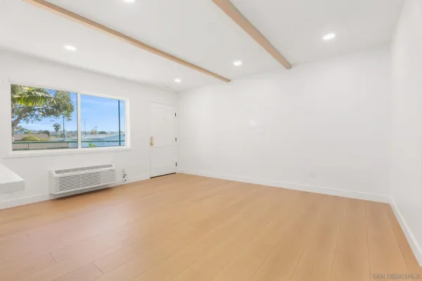 an empty room with a window