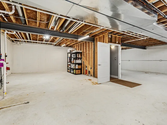a view of a room with stairs