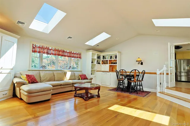 a view of kitchen with wooden floor