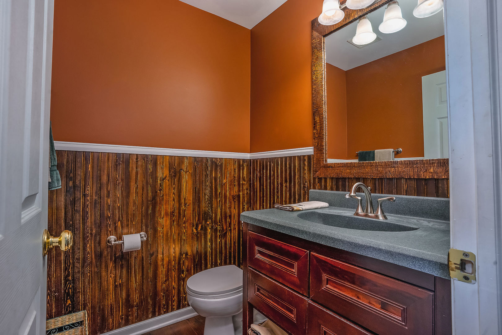 1394 Ridge Road South Elgin, IL 60177 - Photo 14 of 22 a bathroom with a sink a toilet and a mirror