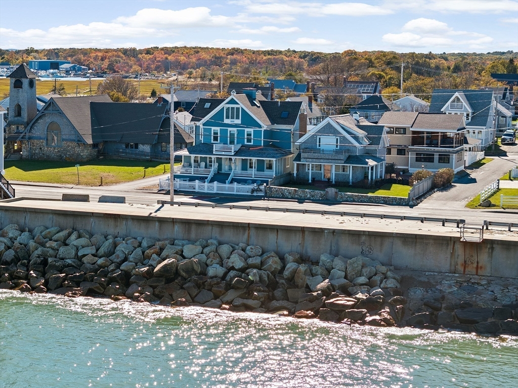 a view of a houses with a lake view