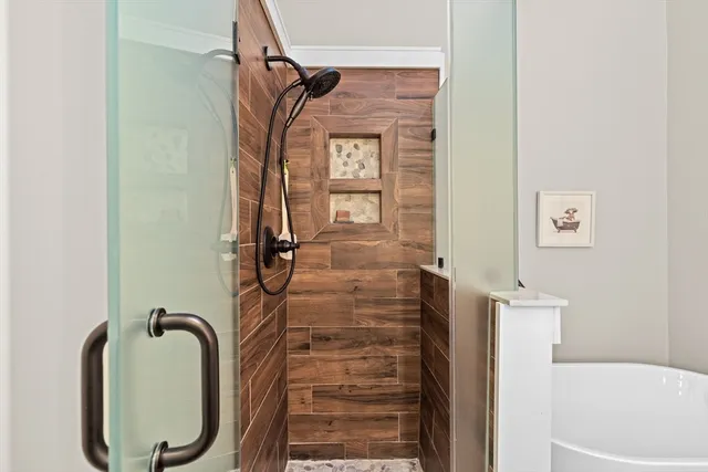 a bathroom with a shower