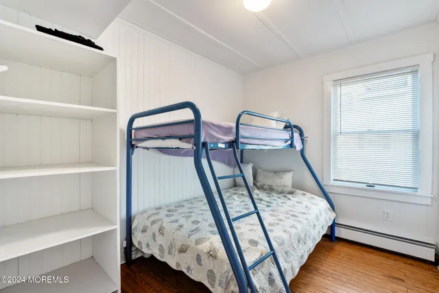 a bedroom with bunk bed