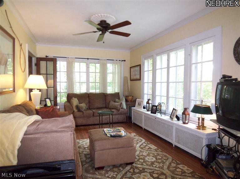 2746 Derbyshire Road Cleveland Heights, OH 44106 - Photo 9 of 24 FRENCH DOORS FROM DINING ROOM LEAD TO SUN ROOM... VIEW FROM FAMILY ROOM