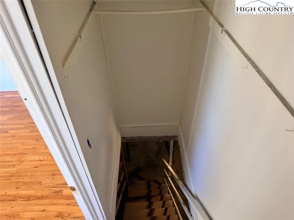 a view of stairs