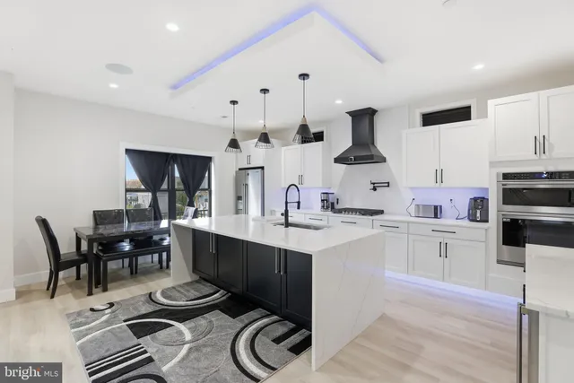 a bedroom with a bed and a mirror