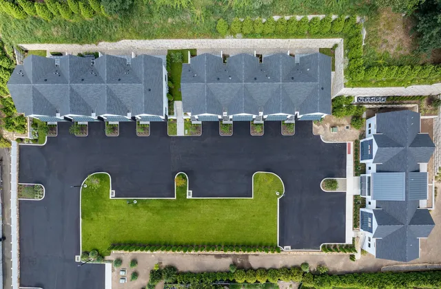 an aerial view of multiple house