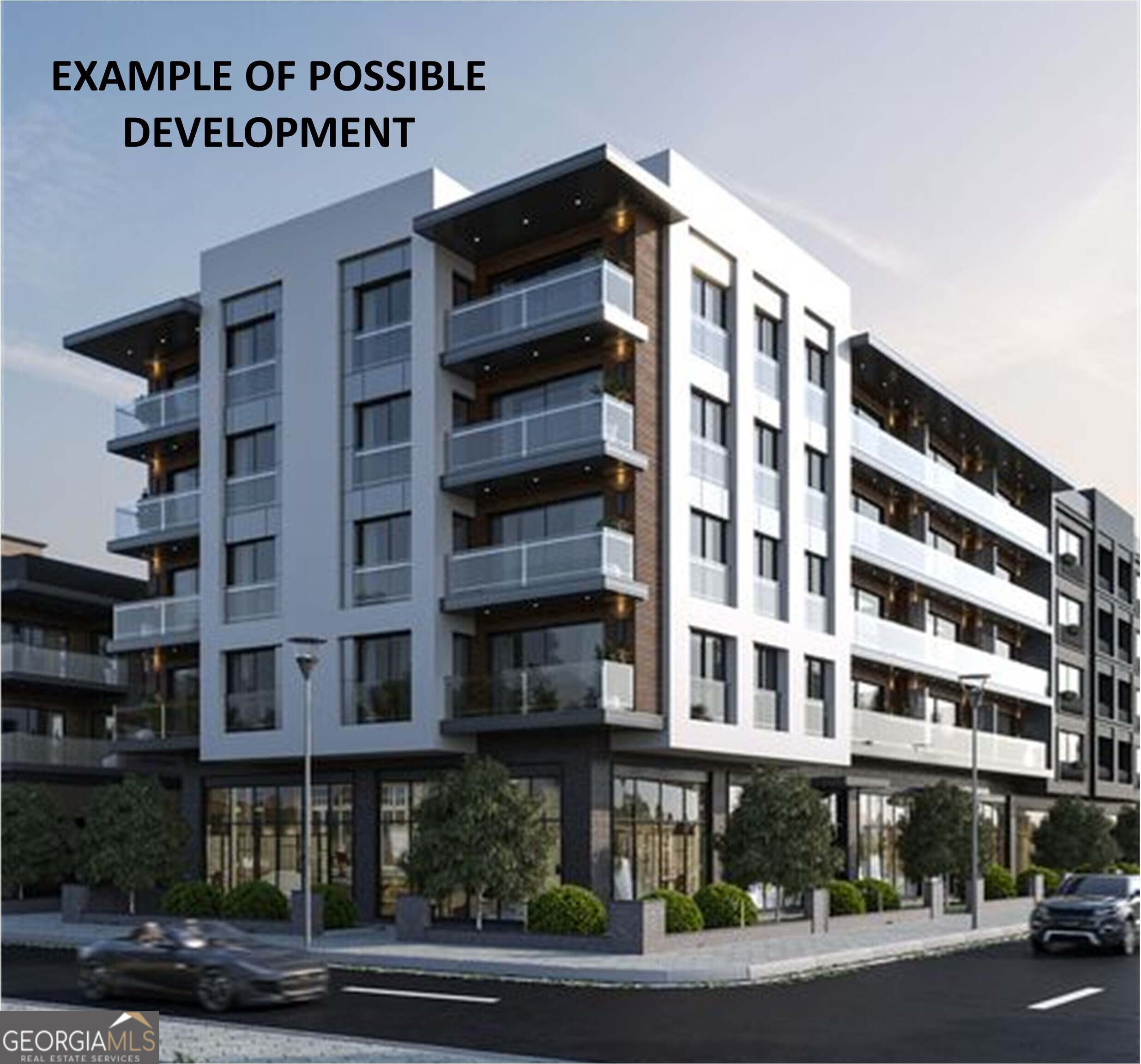 a view of building with street