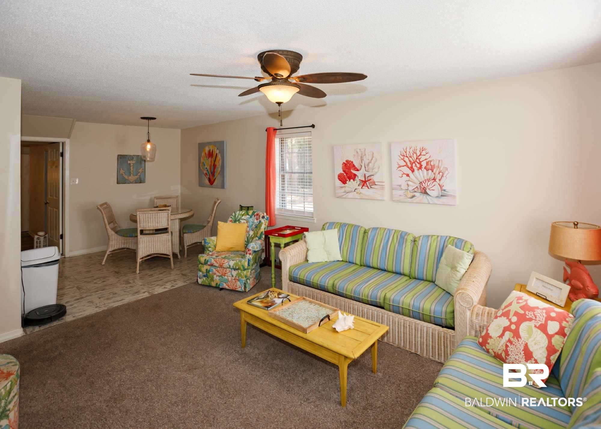 18753 County Road 12 Foley, AL 36535 - Photo 16 of 39 Living room with carpet flooring, ceiling fan, and a textured ceiling