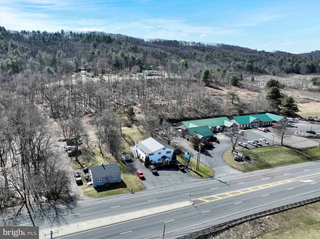 an aerial view of multiple house