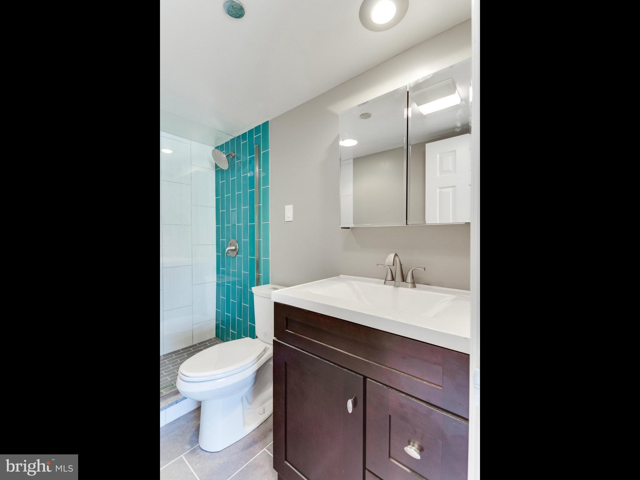 1301 North Courthouse Road, Unit 1411 Arlington, VA 22201 - Photo 21 of 30 a bathroom with a sink a toilet and a mirror