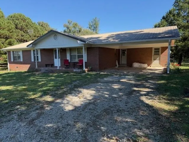 a bathroom with a small yard