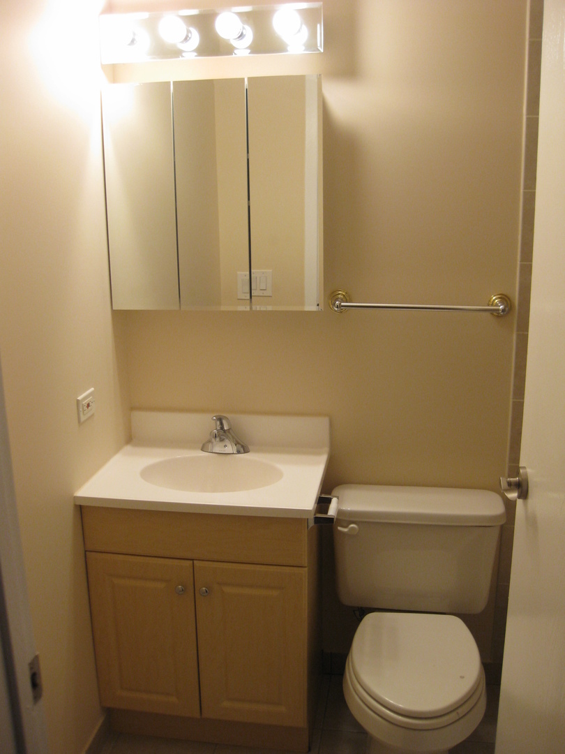 429 Pacific Court Wheeling, IL 60090 - Photo 13 of 16 a bathroom with a toilet sink and mirror